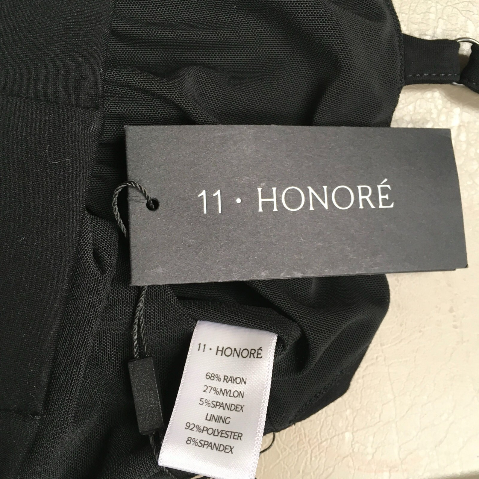 11 Honore Womens Black Solid Adjustable Strap Lined Mesh Nylon Cropped Top 2