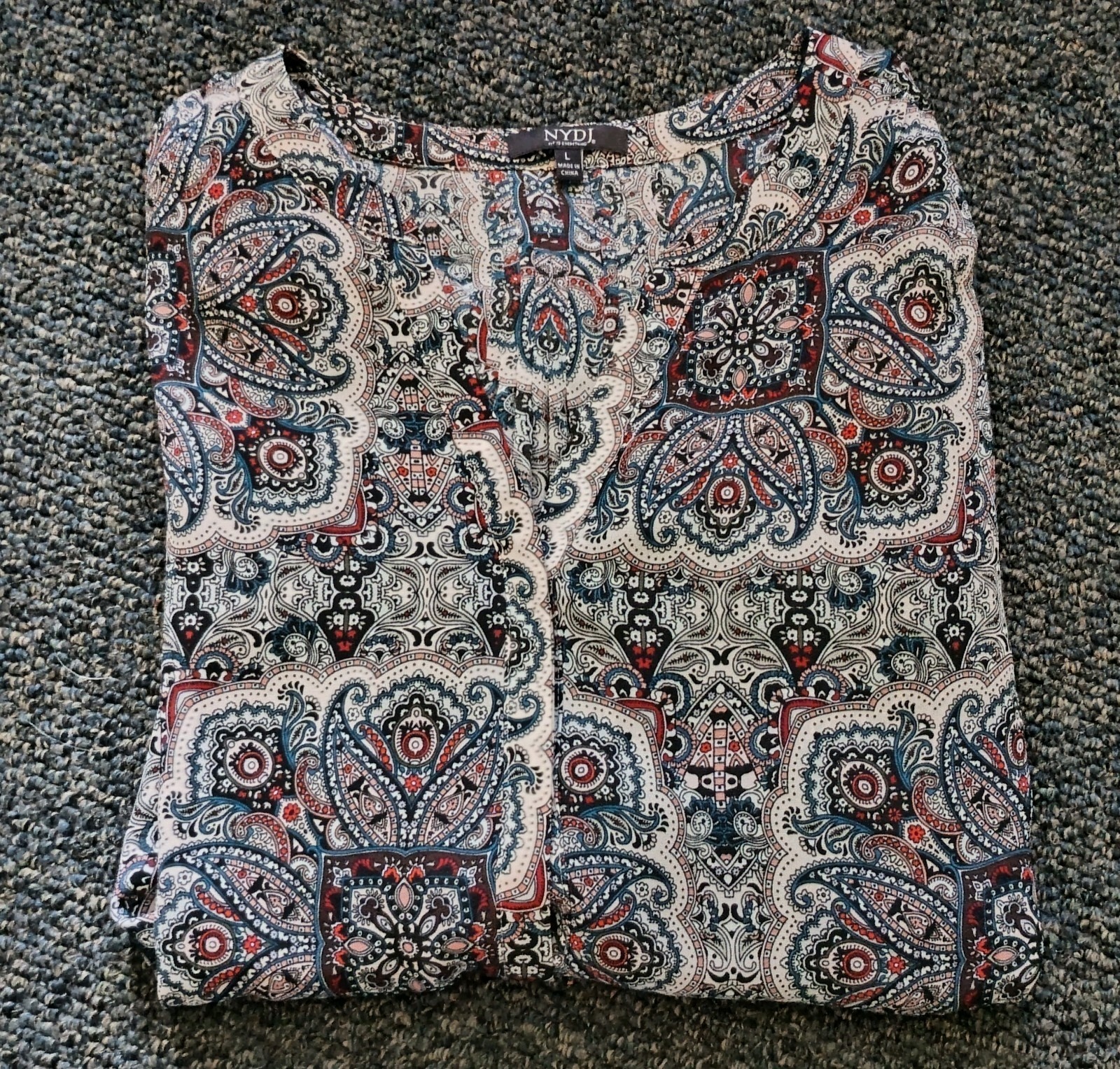 NYDJ Silky Flowing Blouse L NWOT