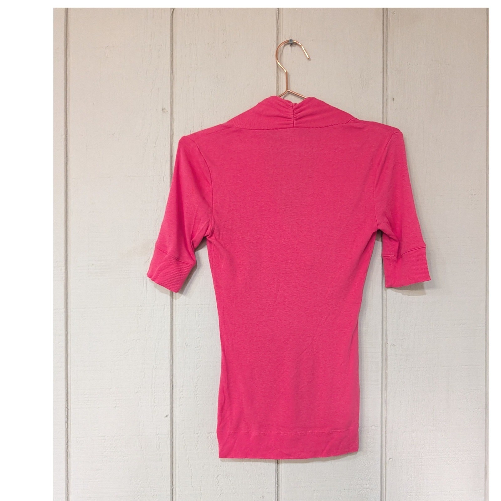 Express Pink Surplice V-Neck Pleated Shawl Collar Top Y2K Longline XS