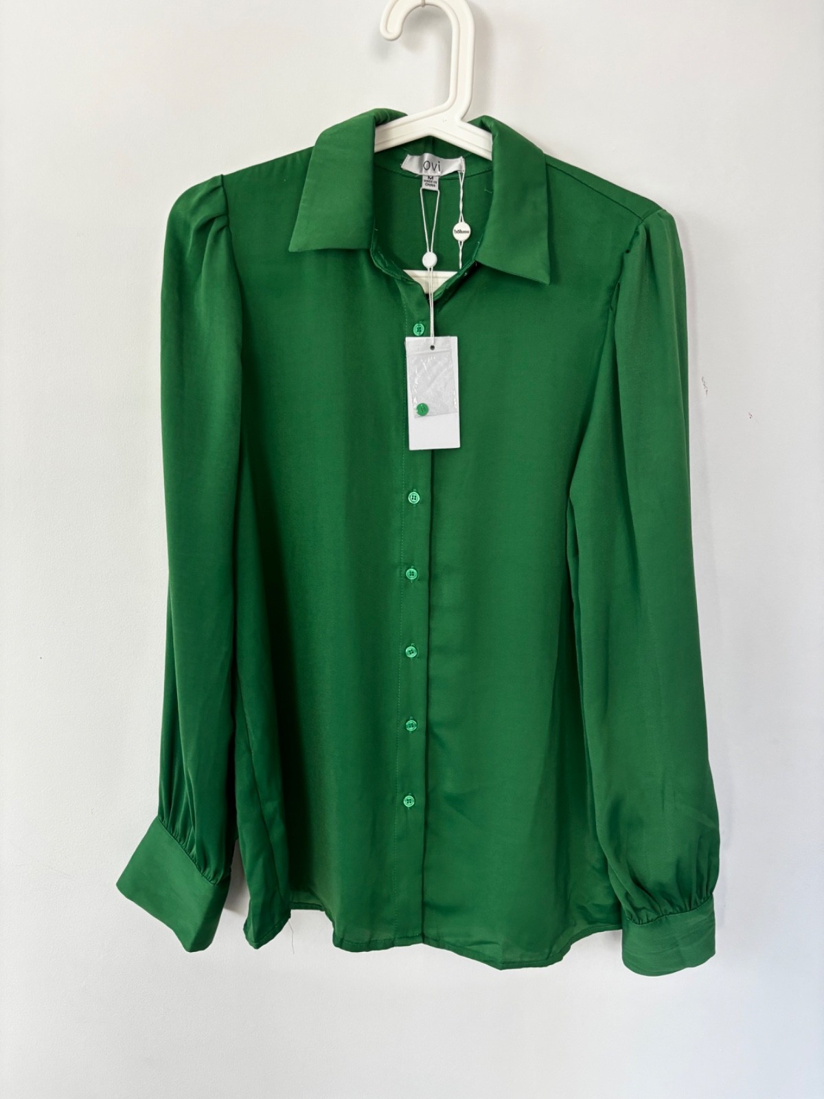 bohme OVI green blouse women’s sz M NWT