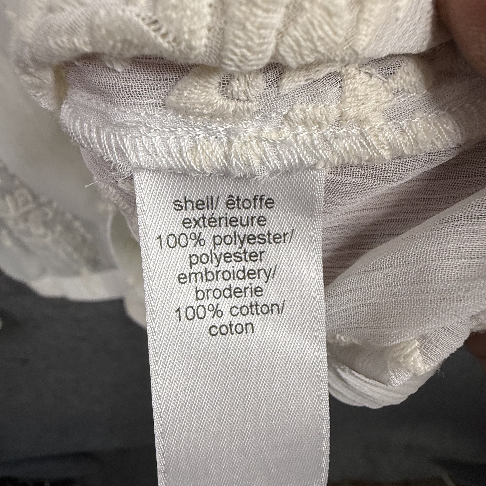Maurices Women’s L Ivory Embroidered Full Zip Sheer Bomber Jacket Top
