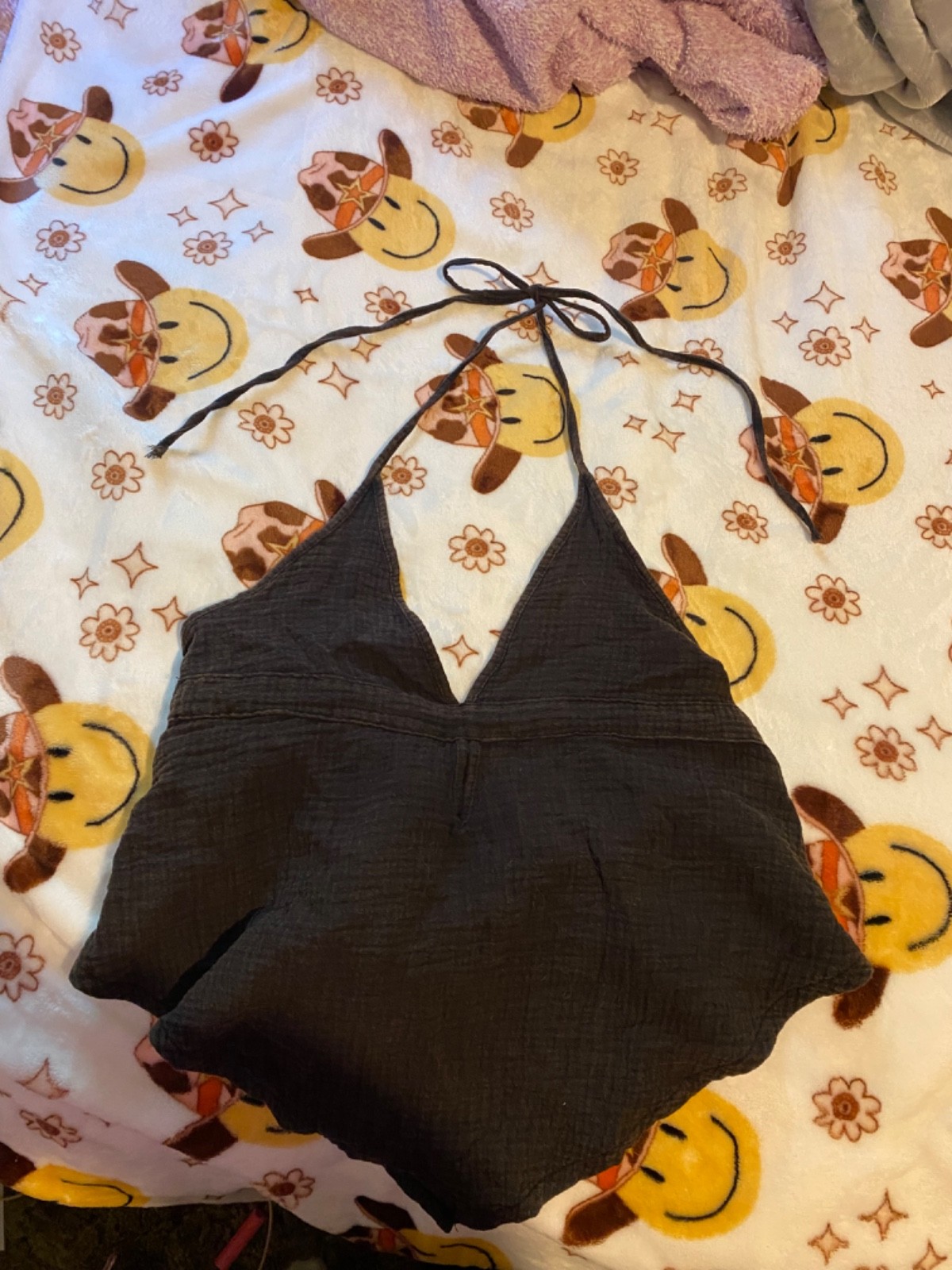 Bohemela Plain Woven Halter Neck Sleeveless Top For Women