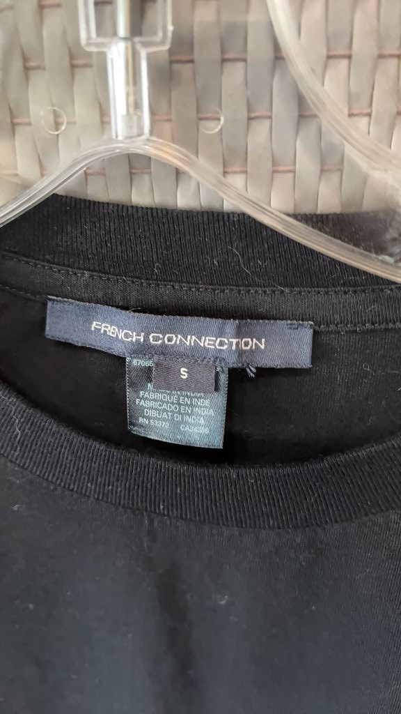 French Connection Black Puff Sleeve Top – Size S
