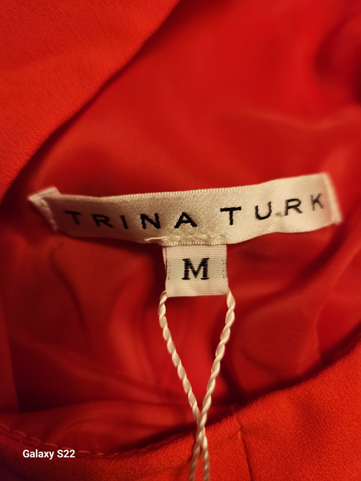 Trina Turk Unique Orange Halter top Blouse w/slits and V-neck Back