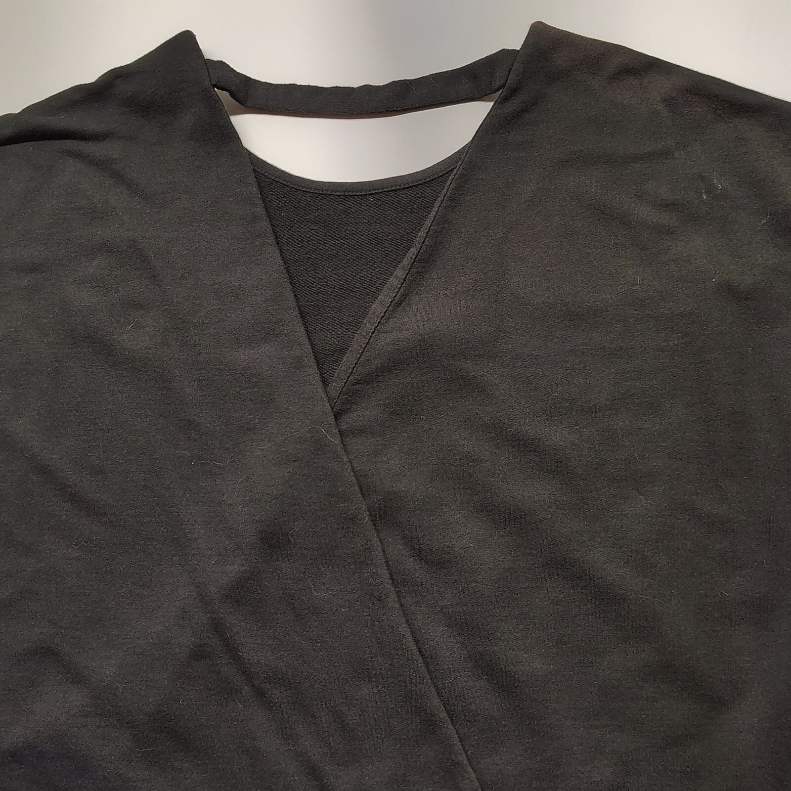 Versona Deconstructed Women’s Black Faux Wrap Elastic Waist Blouse Large Women’s