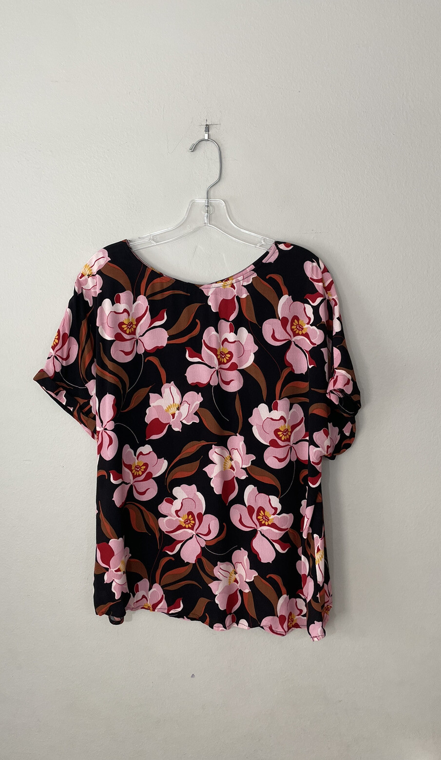Long Tall Sally Women’s Floral Top Blouse Colorful Size US10 Artsy Career Church