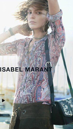 NWOT ISABEL MARANT Runway “Macao” Paisley Top SZ 42 Pink Purple Milena Shirt