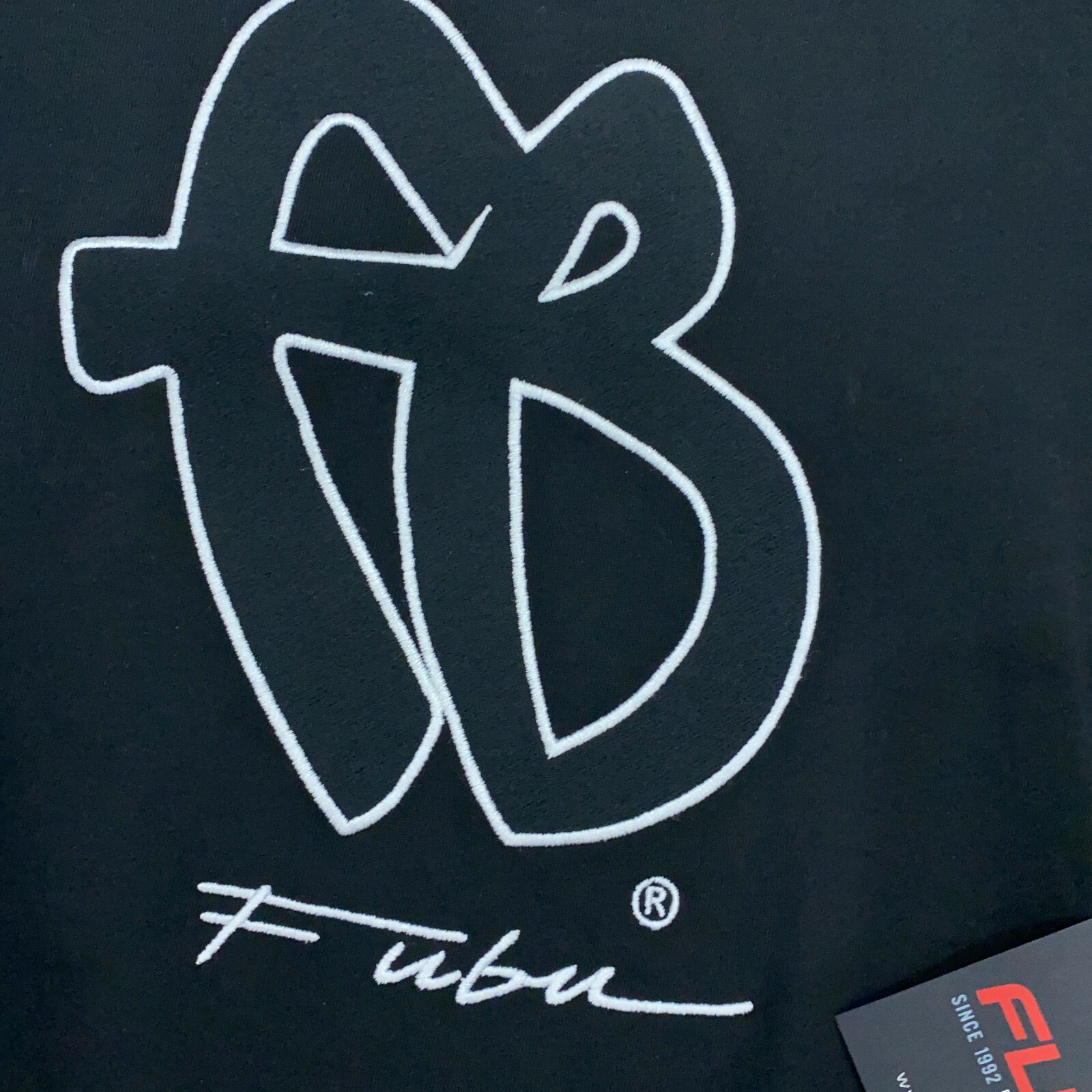 New Fubu Black Classic Logo Retro Short Sleeve Tee T-Shirt Women’s Size M 90’s