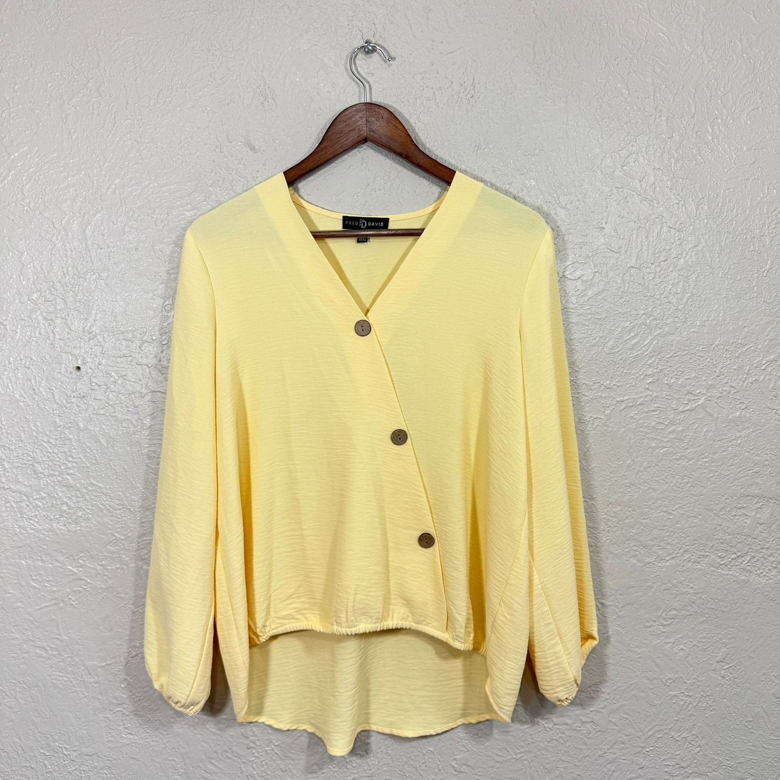 Butter Yellow Blouse Medium Gauzy High Low Old Money Quiet Luxury Coastal Preppy