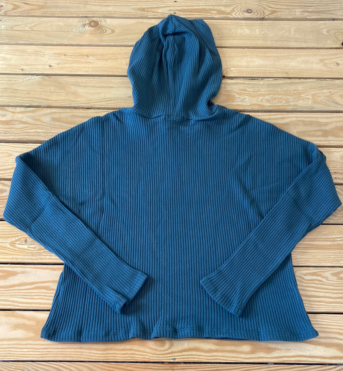 lett NWT women’s ribbed pullover hoodie Sweater size S green R12