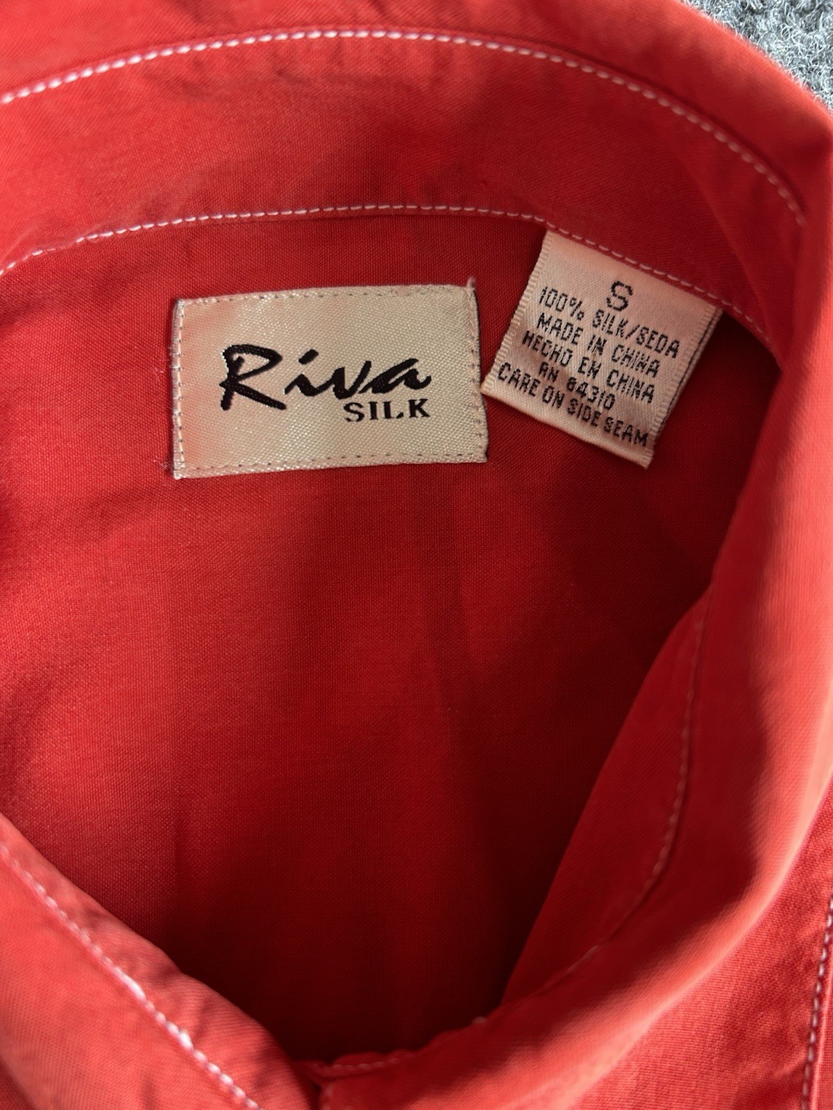 Vintage Riva Silk 100% Silk Red Button Up Shirt Women’s Sz. S G0125