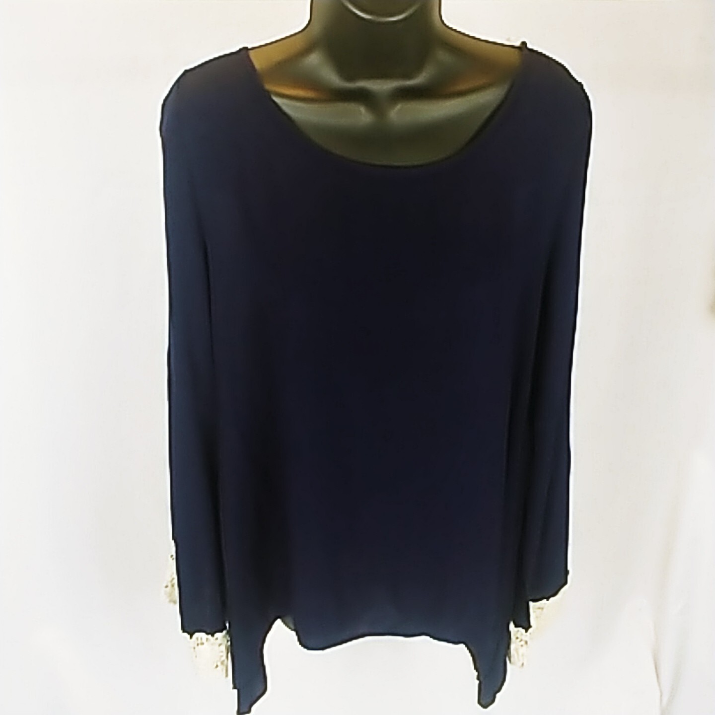 Vanilla Bay Crepe Blouse Women M Semi Sheer Keyhole Criss Cross Back Boho