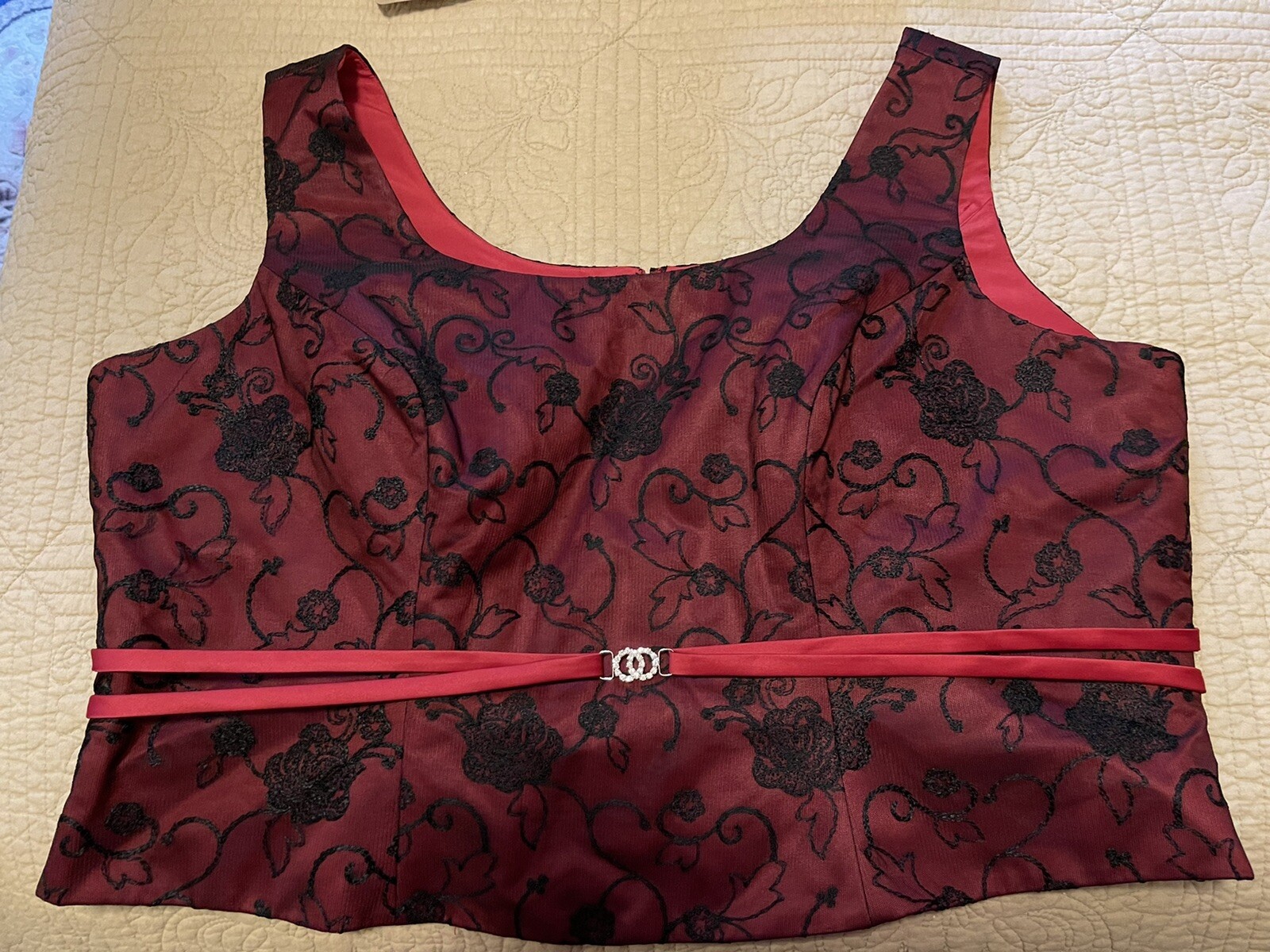 Allure Bridals Formal Sleeveless Burgandy Red Cocktail Evening Top Size 26 EUC