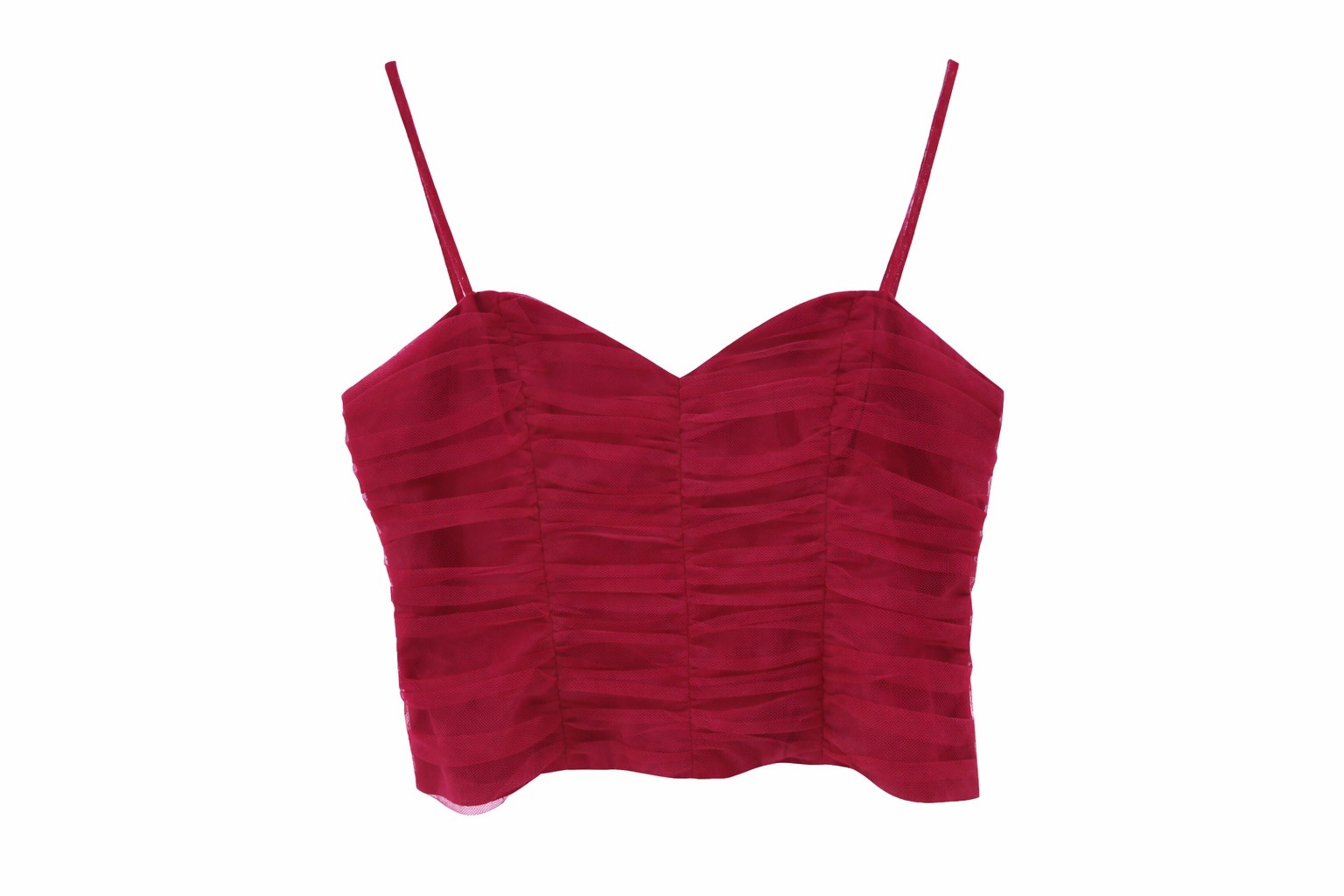 Vintage Jigsaw Red Corset Top Size 12 Cotton Mesh Ruched Sweetheart Neckline