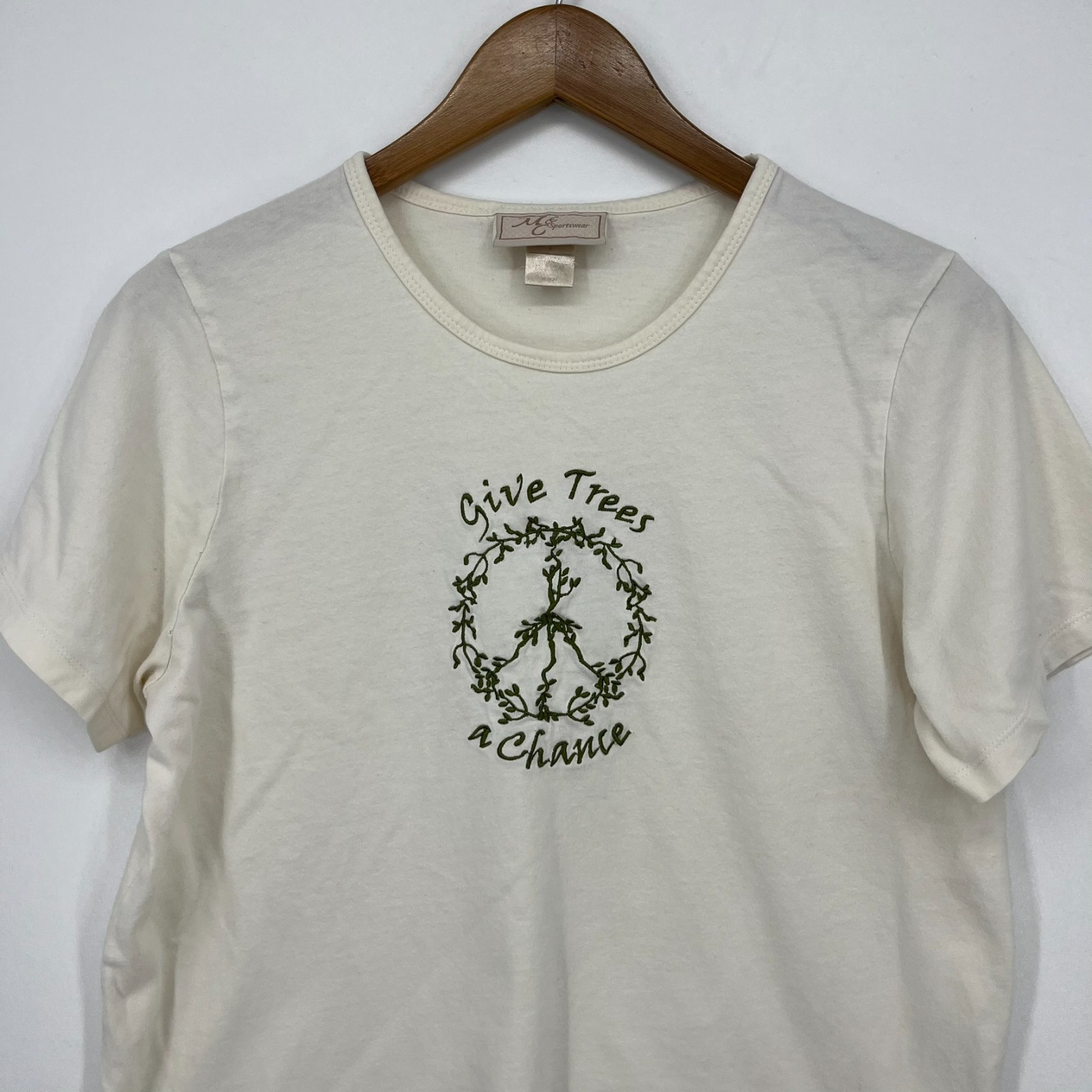 Give Trees a Chance Nature Hippie T-Shirt Women’s Size M White M&C Sportswear