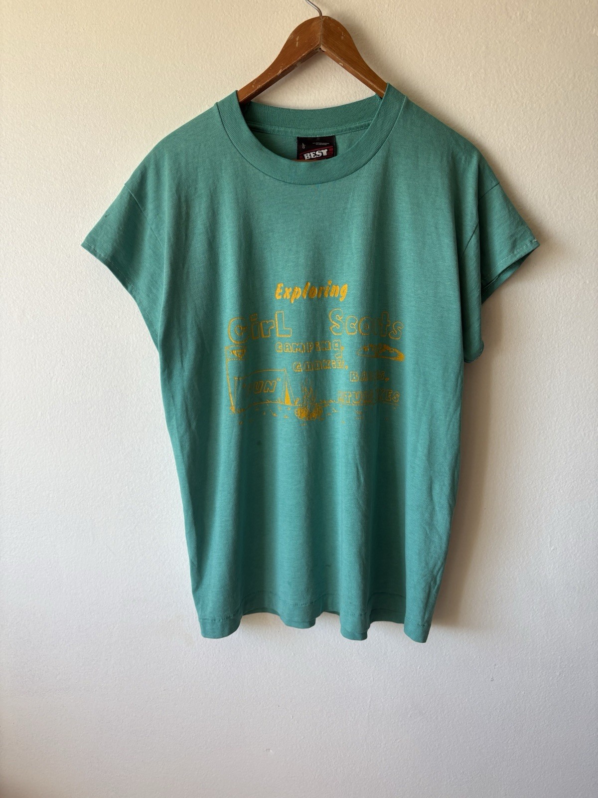 Vintage 70s 80s Girl Scouts Camping Cookies Fun Single Stitch T Shirt Large