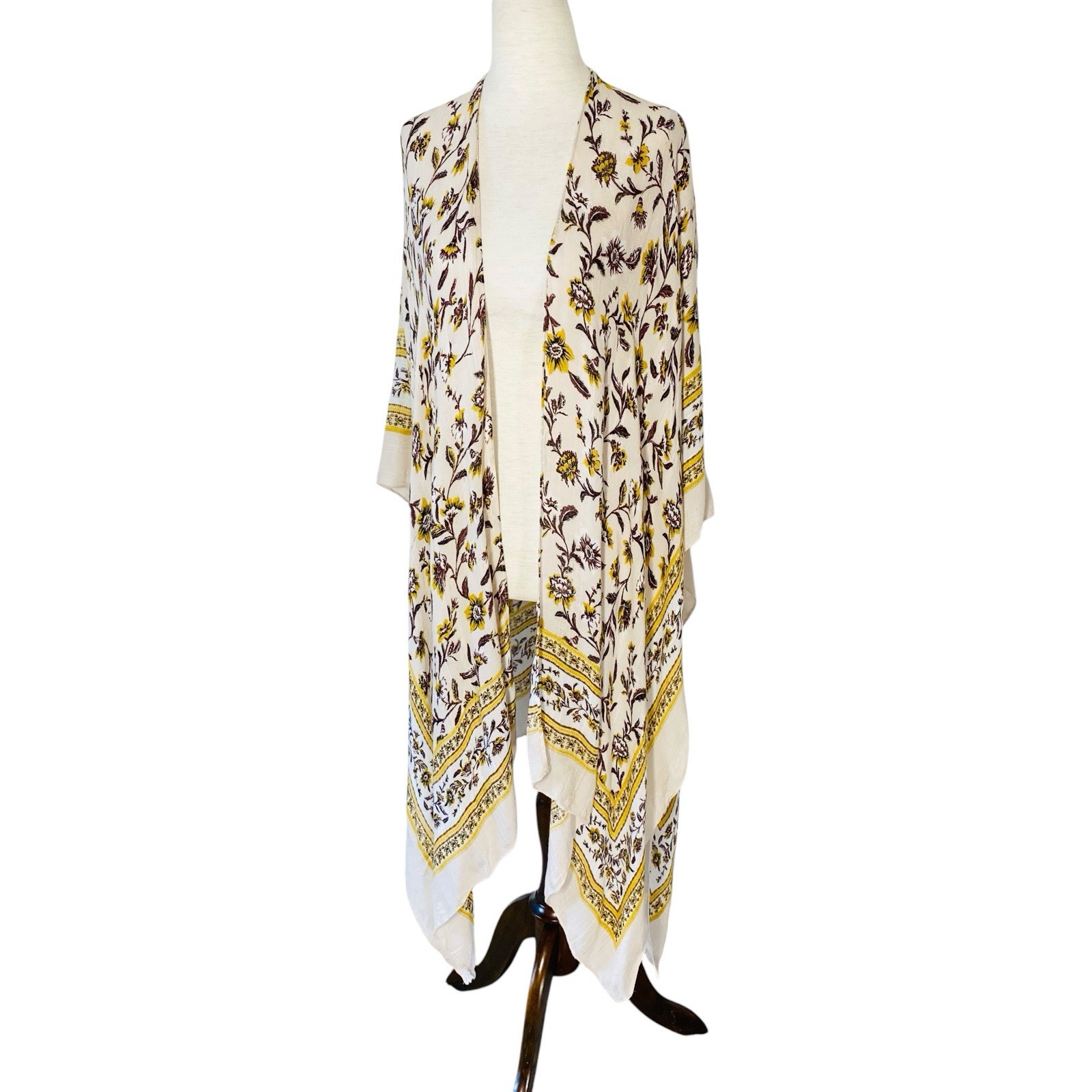 TIME AND TRU Floral Kimono Coverup Layering Top 1XL 2XL 3XL Festival Beach