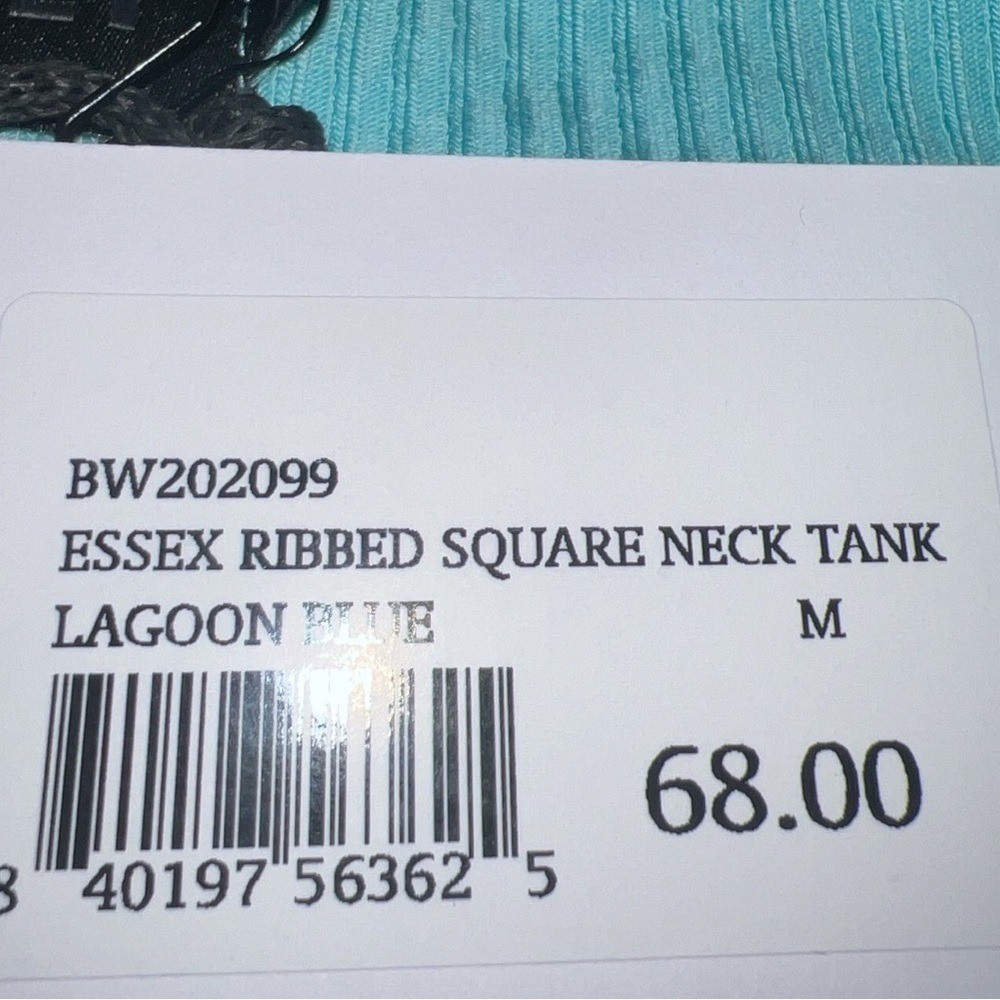 WSLY Women’s ESSEX RIBBED SQUARE NECK TANK | Color: Lagoon Blue | NEW/NWT!🩵🩵