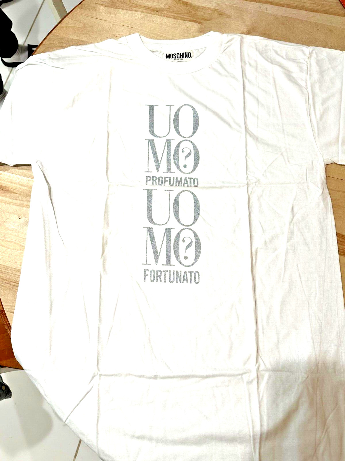 Moschino T Shirt 100% Cotton UO MO PROFUMATO MADE IN ITALY ONE SIZE