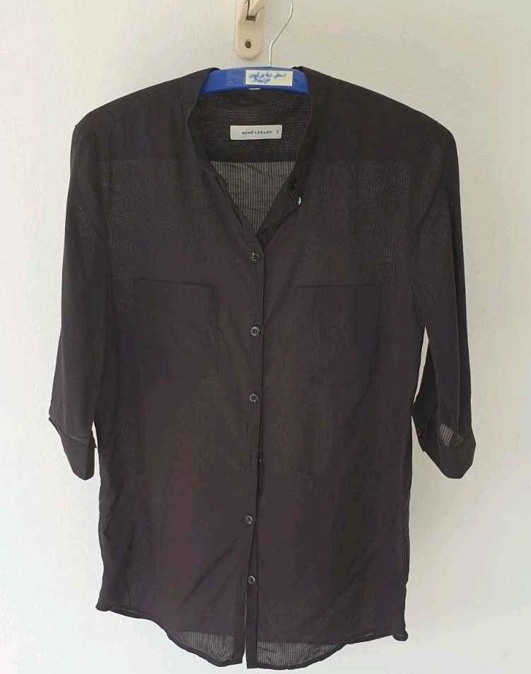 Rene Lezard Black Blouse Size 36