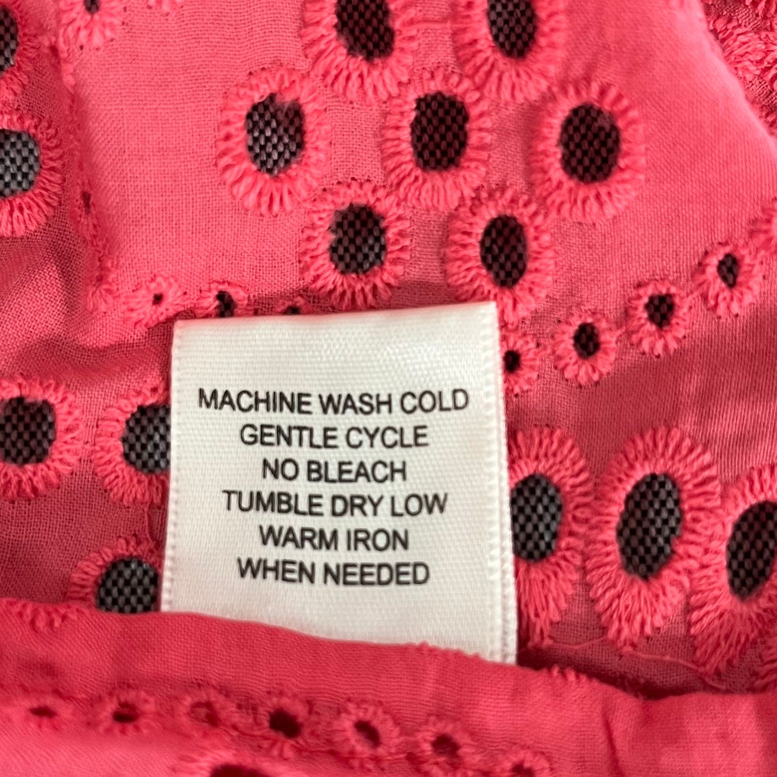 Lovestitch Coral Pink Eyelet Esme V-Neck Smock Cami Babydoll Top Small NWT