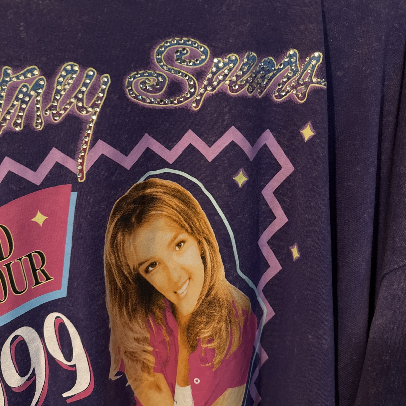 Free Britney Spears Baby One More Time Tour Purple Large Concert T-shirt Music
