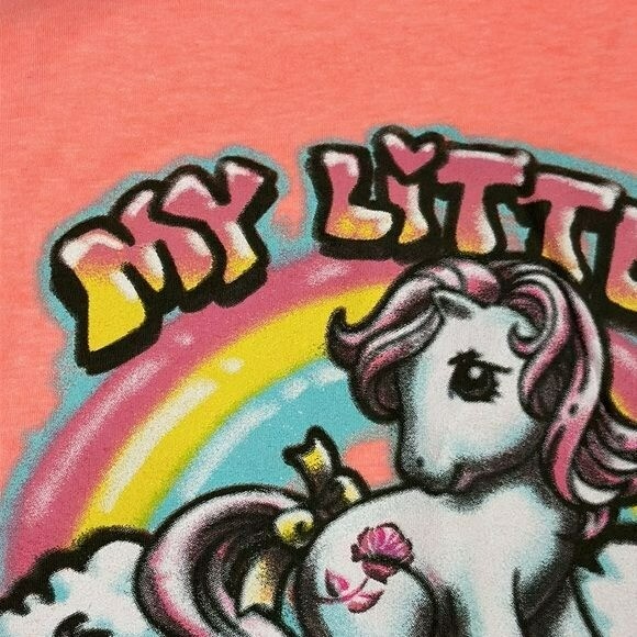 My Little Pony Neon Hot Coral tee retro airbrush pony size medium NEW