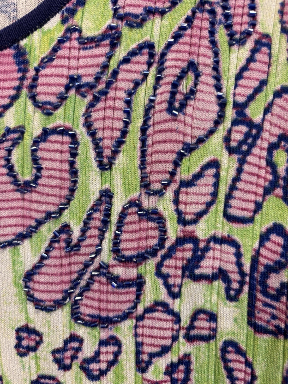 NWOT Women’s Alberto Makali Beaded Knit Shirt Top Size XL Rayon Nylon Blend