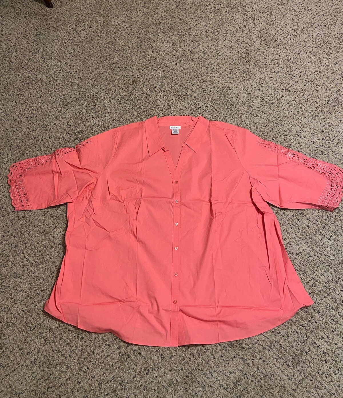 Women’s 6x Pink 3/4 Sleeve Blouse