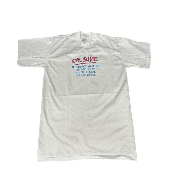 Oh Sure You’ll Glance At My Chest XL Vintage Shoebox Greetings Novelty T-Shirt