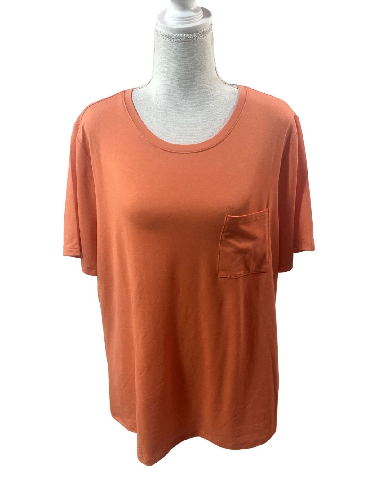 AnyBody Lush Jersey Set of 2 Tees Persimmon/Smoke Large A598320