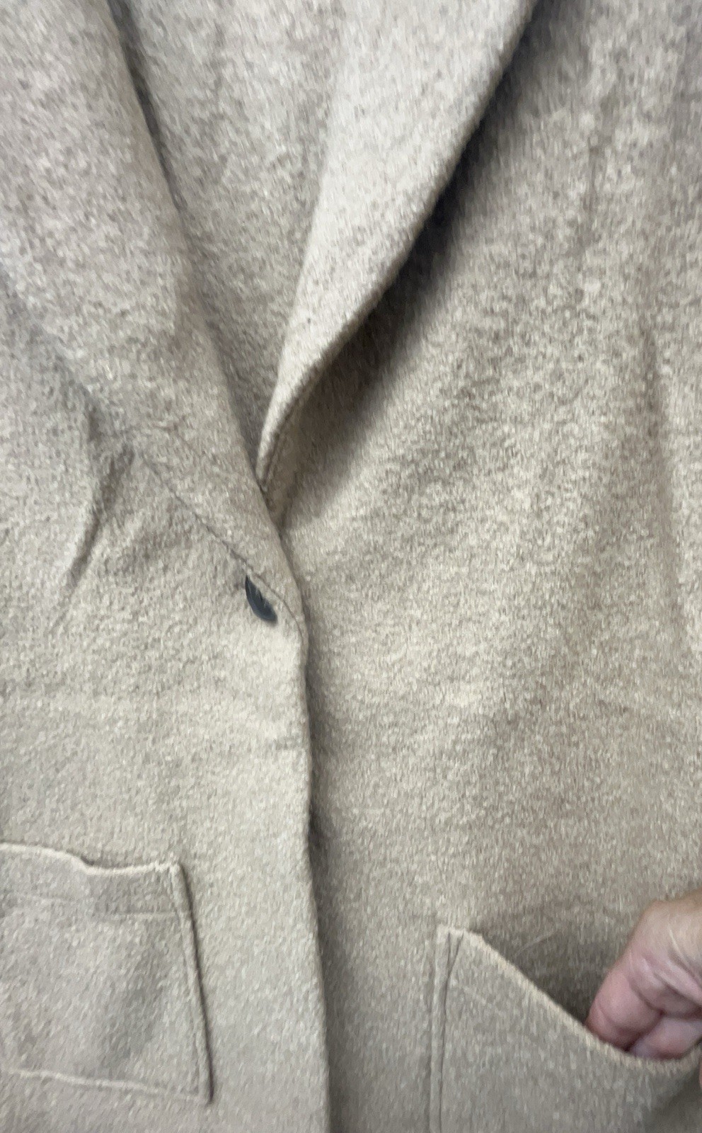 Tahari Vest M Camel Brown Wool Blend Pockets Preppy Lagenlook Quiet Luxury