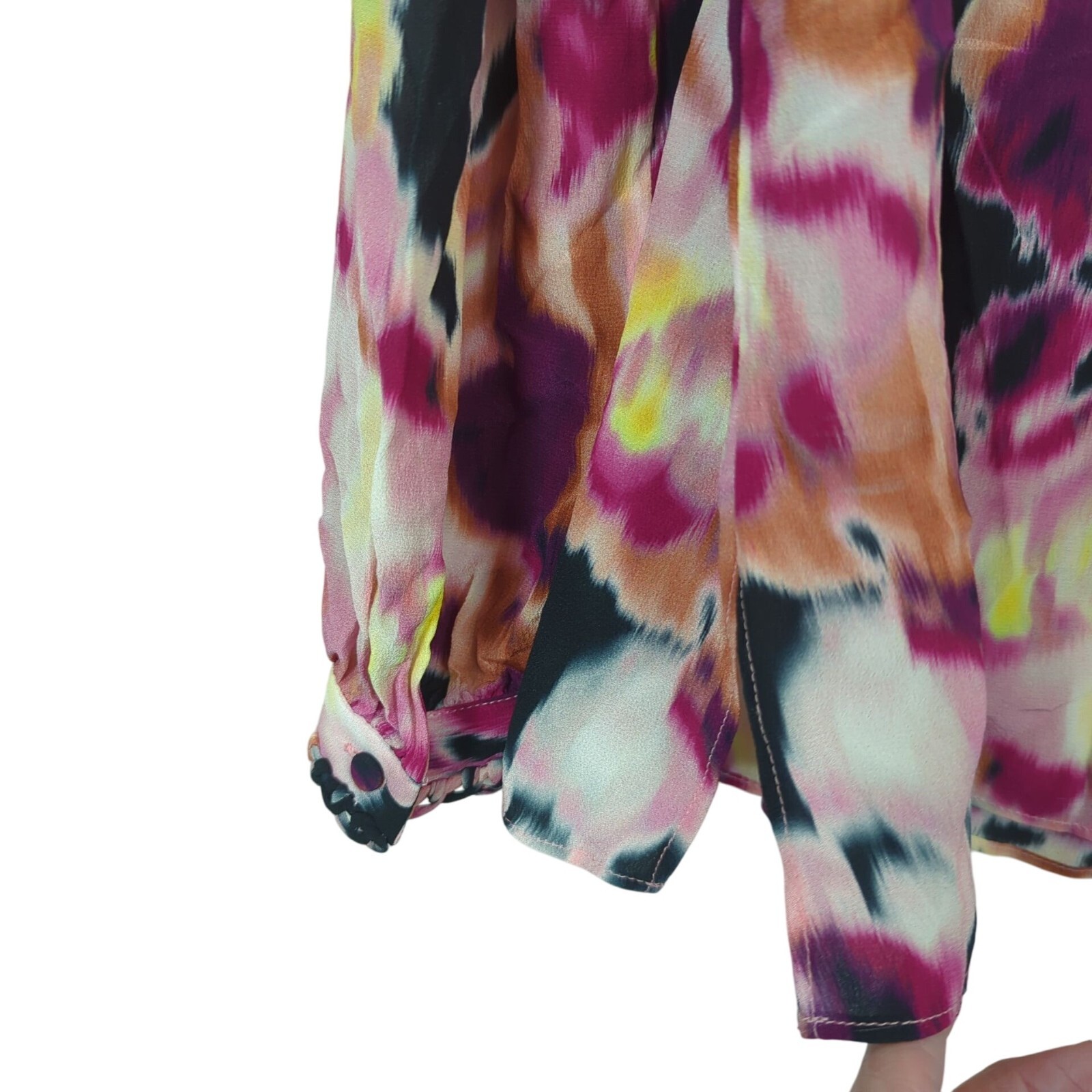 Kobi Halperin Mabel abstract Floral art career soft elegant silk blouse size S