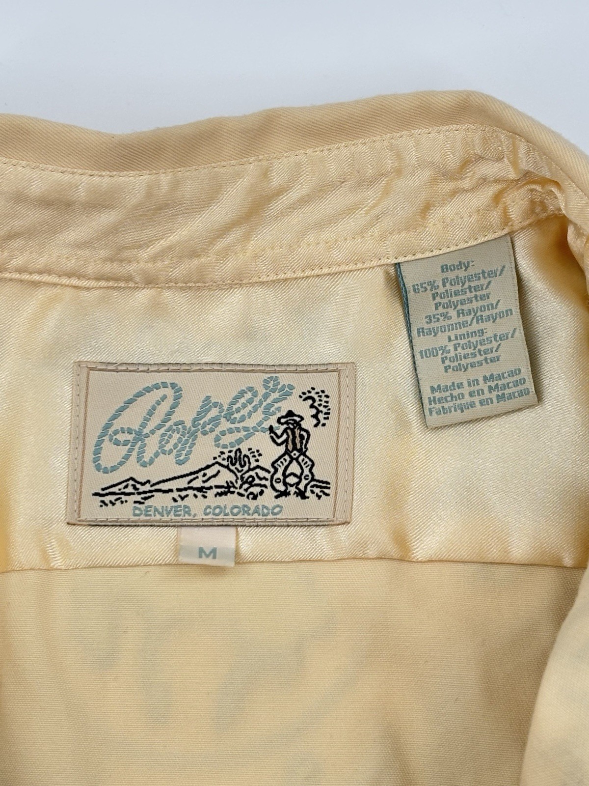 Roper Western Shirt Yellow Snap Up Womens XS Blue Embroidered Rodeo