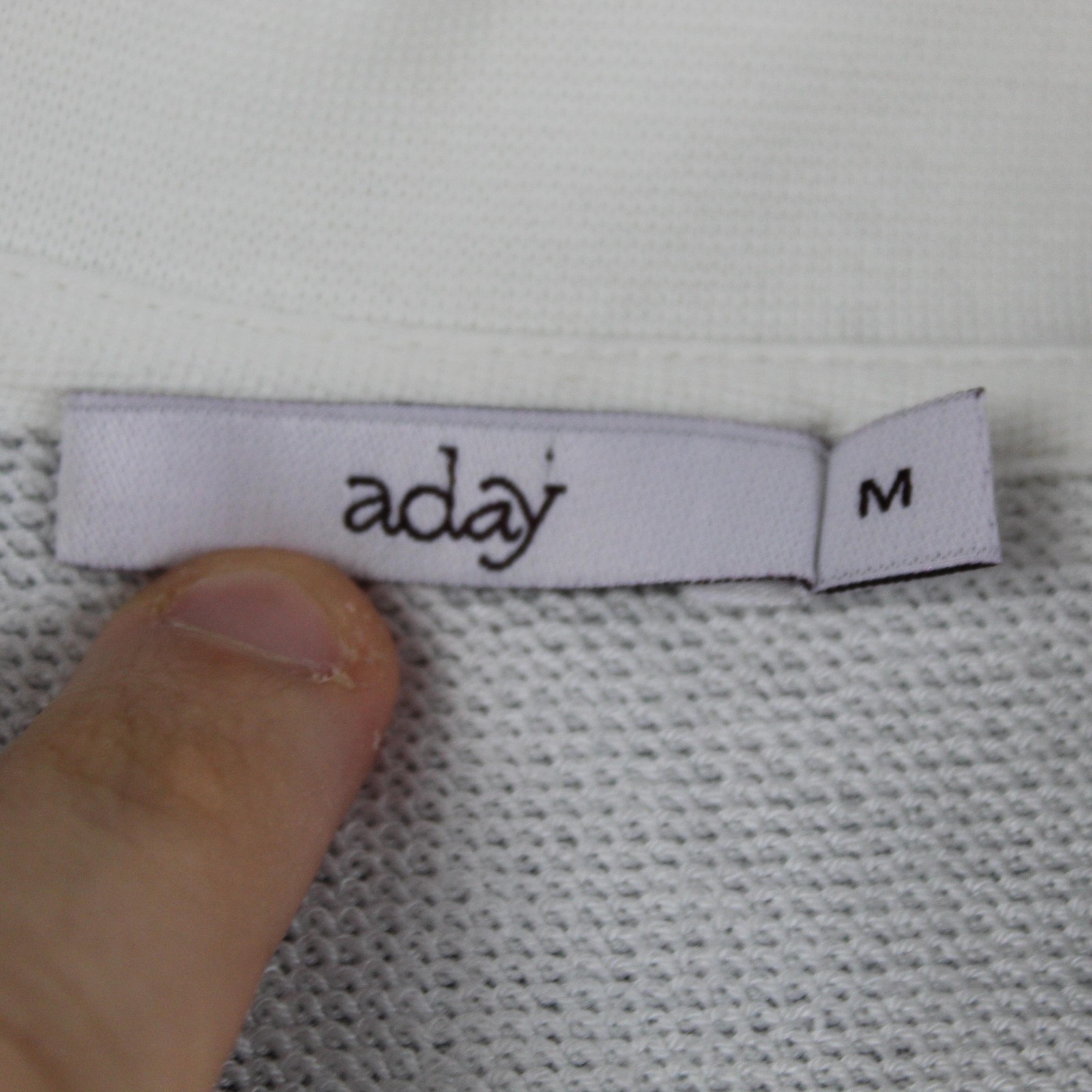 Aday Sweater Medium Stripe Polo Jersey Black White Half Zip Casual Travel Comfy
