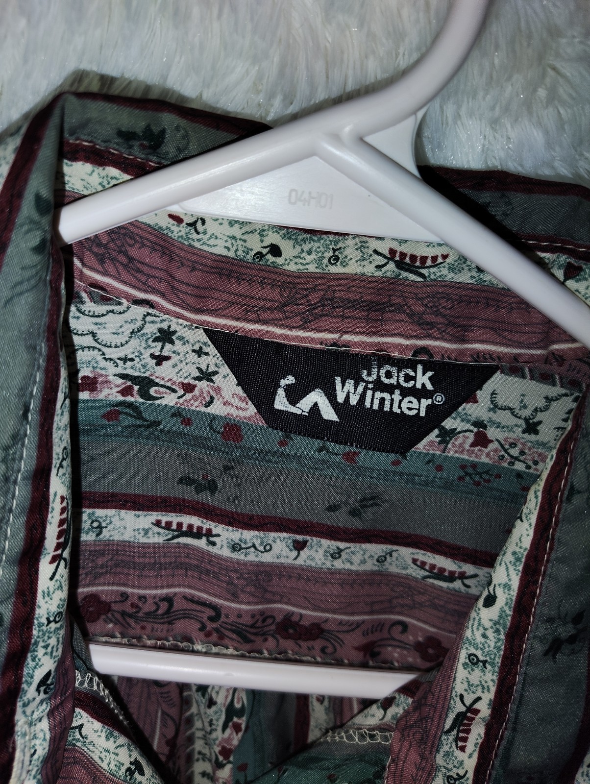 Vintage Jack Winter Shirt Womens L Floral Button Front Long Sleeve Hippie