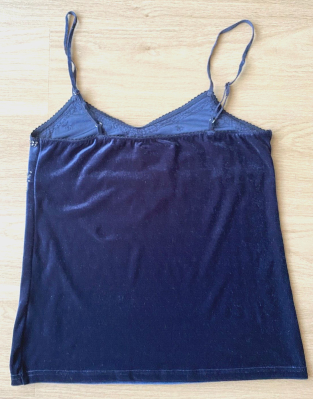 Ralph Lauren Denim & Supply Tank Top Women’s Sequin Strap Velvet Tank Blue SZ M