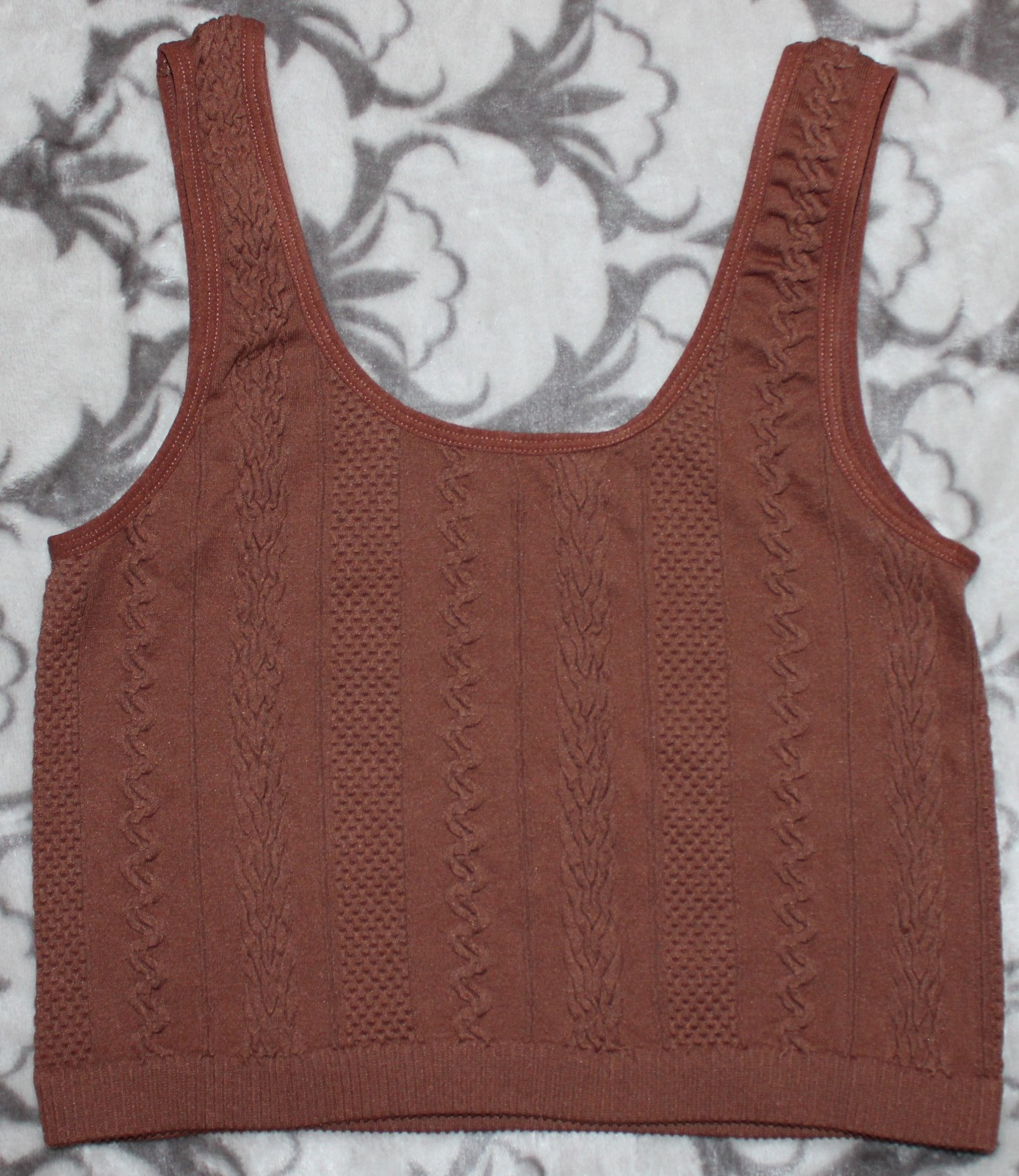 Buckle Freshwear Textured Stretch Cami Crop Tank Top Womens Sz XS/S*Brown
