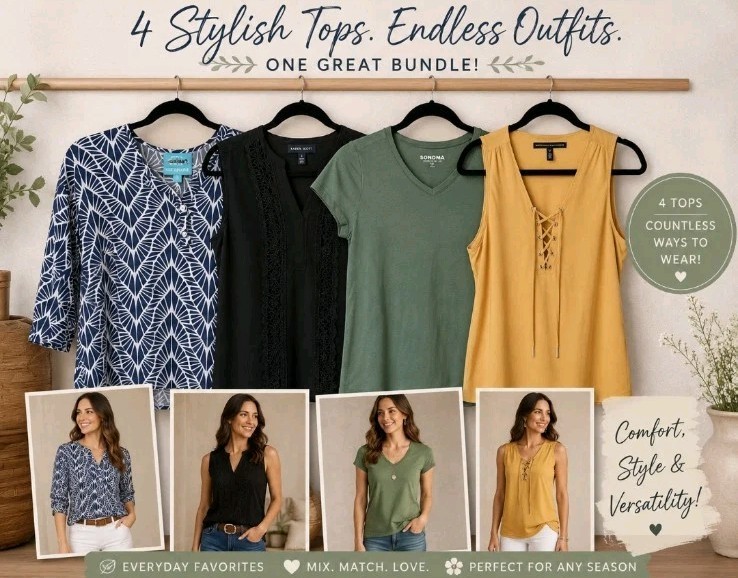 Women’s Tops Bundle Lot of 4 Size Small Casual Mixed Brands Summer Shirts