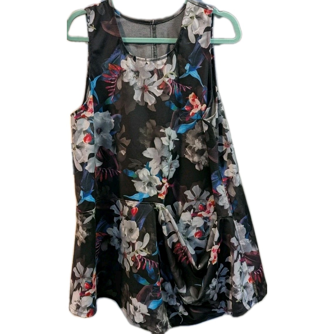 Paper Temples OSFM Tunic Tank Top Wearable Art Slouch Pocket Lagenlook Oversize
