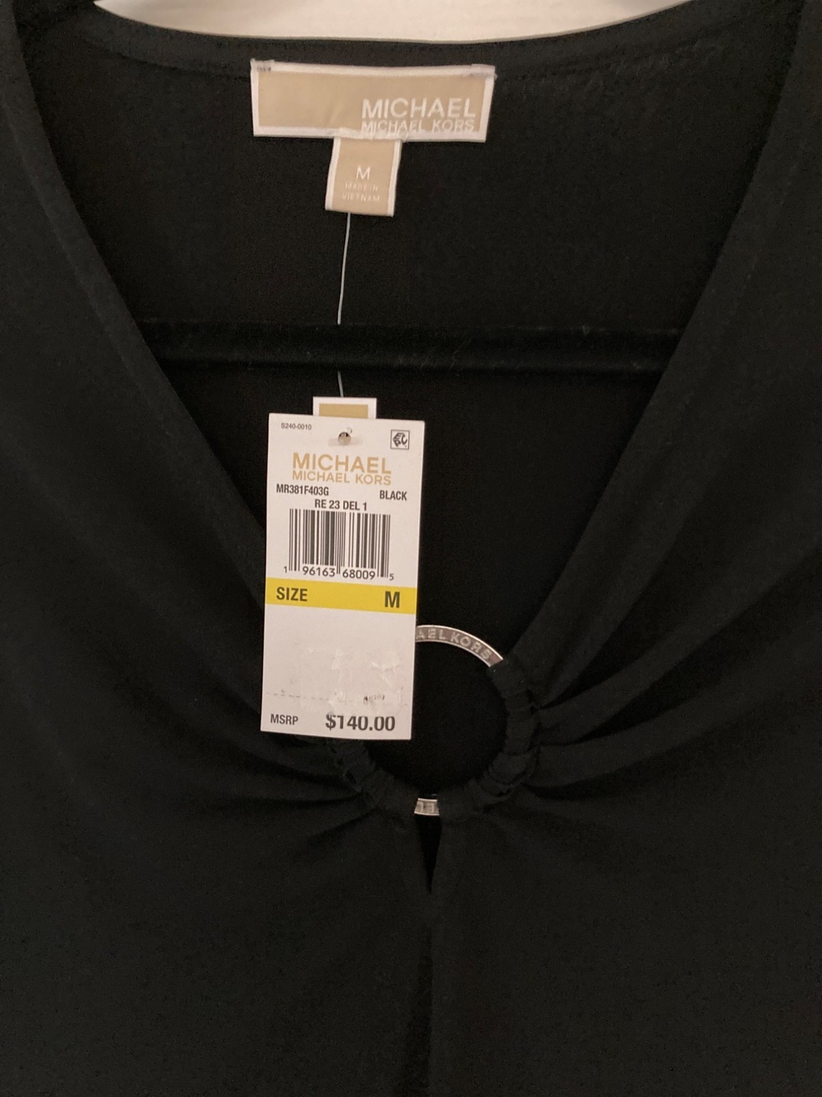 NWT MICHAEL KORS XWOMENS CUT-OUT LONG-SLEEVE D BLACK Varies