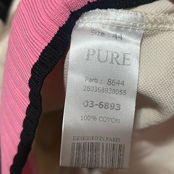 Pure. Women’s Color Block Top Size 44 Long Sleeves 100% Cotton US L