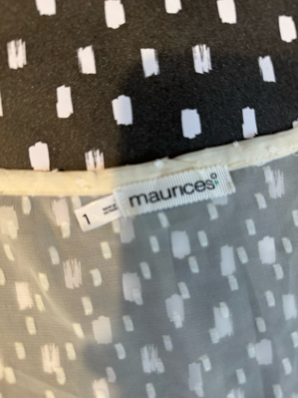 Lot of 4 Maurices Plus Size Women’s 1X Blouses Black, Gray, Floral, Sheer Ivory