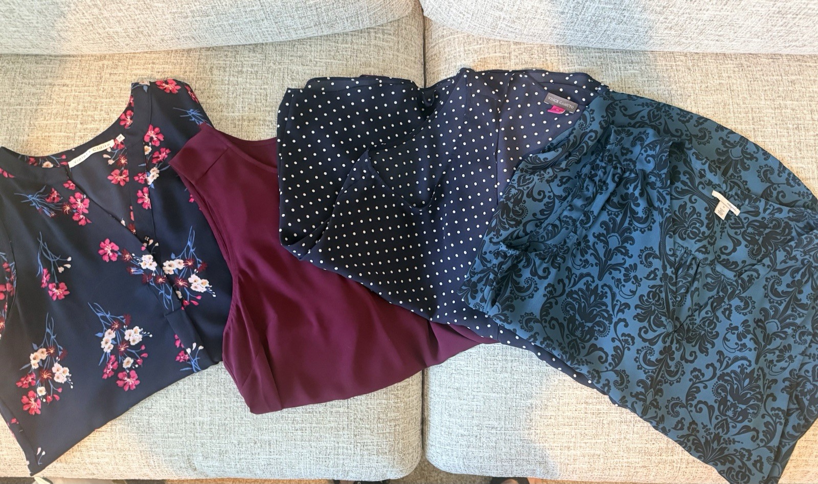 Sleeveless Blouses – Set of four, Jewel tones, Medium