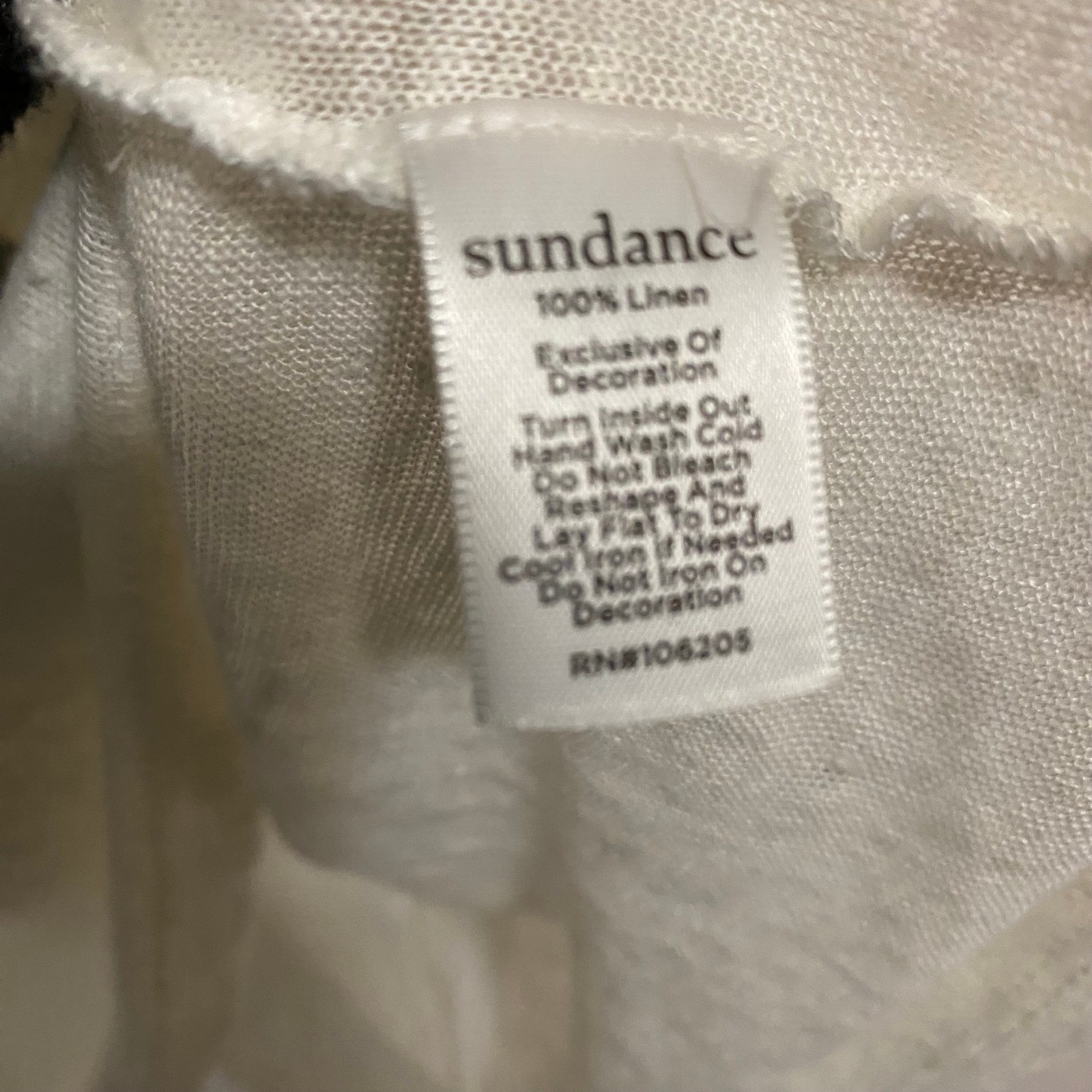 Sundance Embroidered Blouse Womens S Cream Coastal Boho Linen Tassel Top