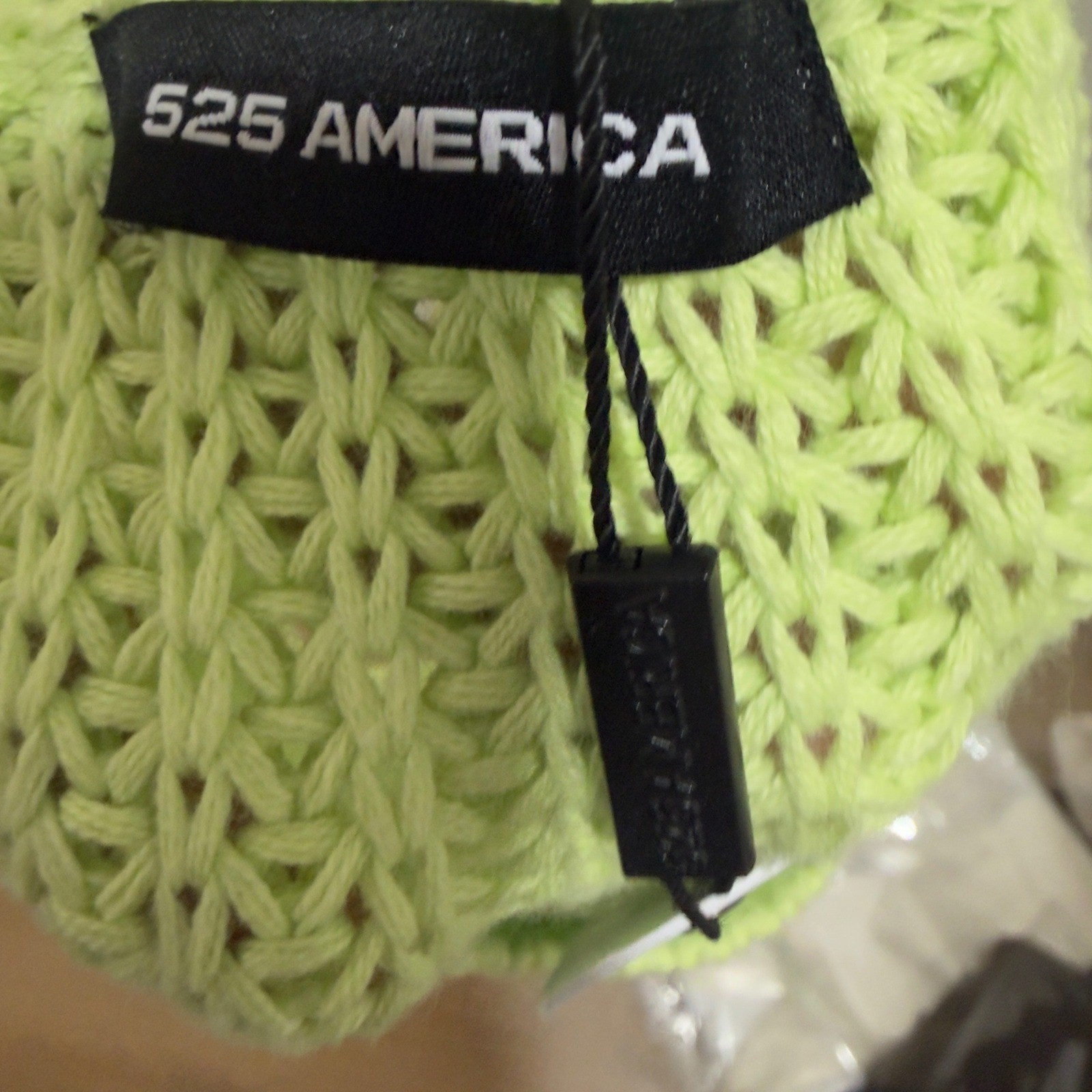 525 America Cotton Knit Tunic Tank Lime Green Shaker Stitch Sleeveless Top