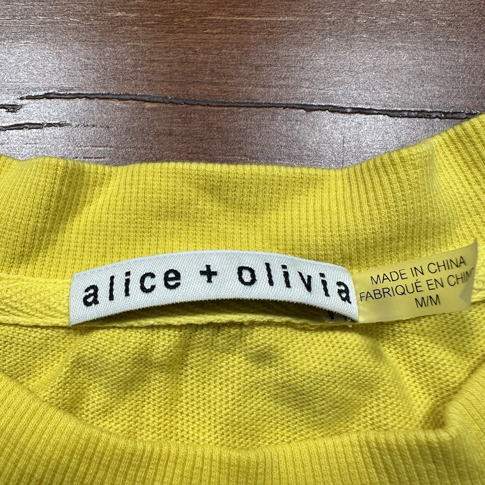 Alice + Olivia Long Sleeve Shirt Women M Yellow Elevated Essential Designer City