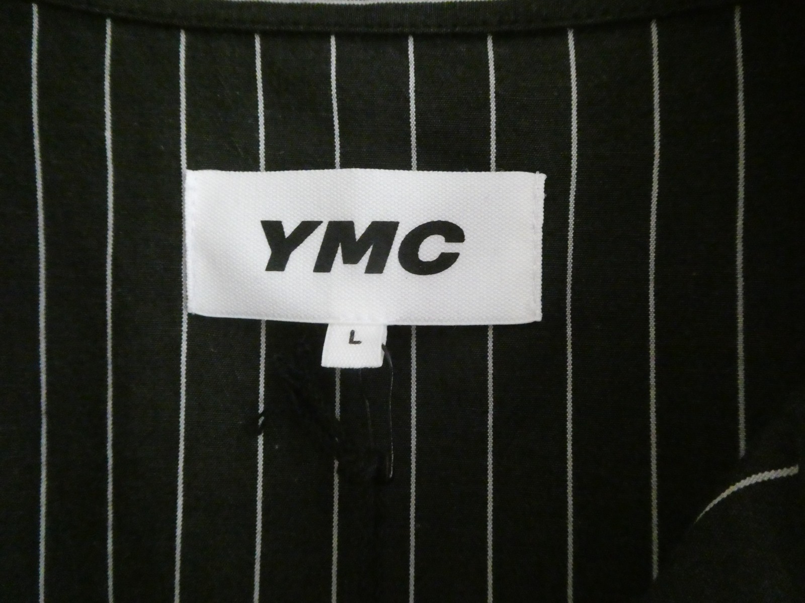 YMC Cotton Black & Fine Stripe ‘Annie’ Shirt – size L – BNWT
