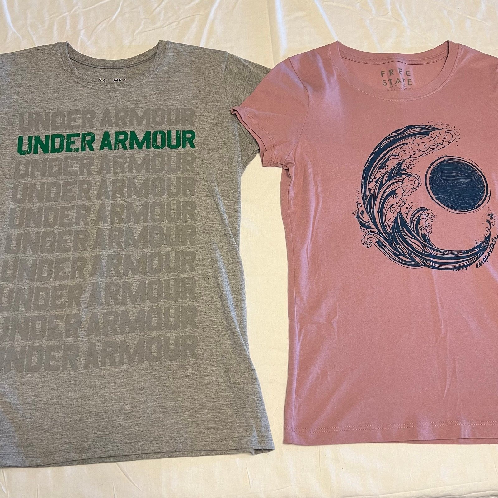 Under Armour Small and Aeropostale Large T-Shirts Y2K (2514)