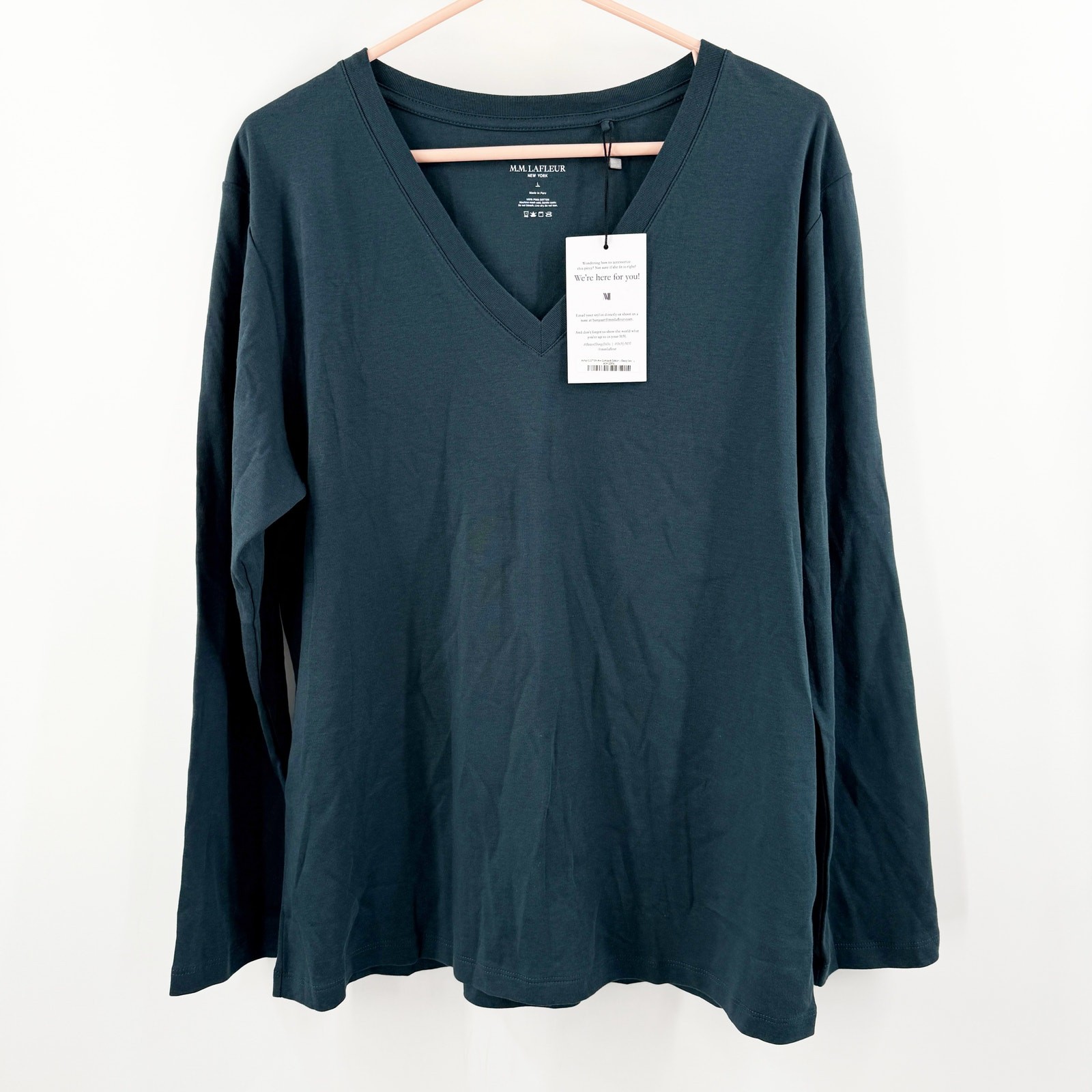 M.M.Lafleur Asher 1.0 T-Shirt Size Large Deep Sea NWT 100% Pima Cotton Peru